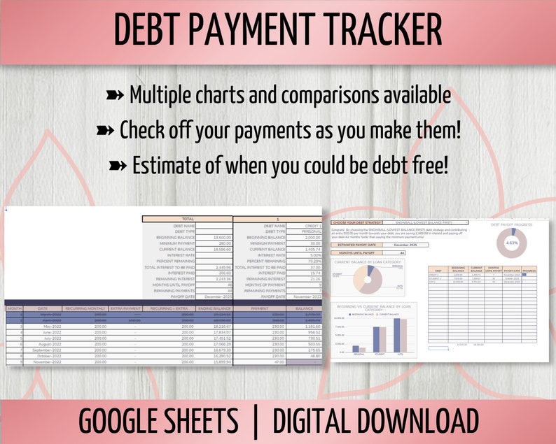 Monthly Budget with Debt Payment Tracker Spreadsheet Bundle, Monthly Bill Tracker, Savings Fund Tracker, Google Sheets Spreadsheet image 6