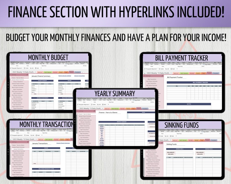 2023 Onenote Planner Onenote Digital Planner Template 2023 Etsy