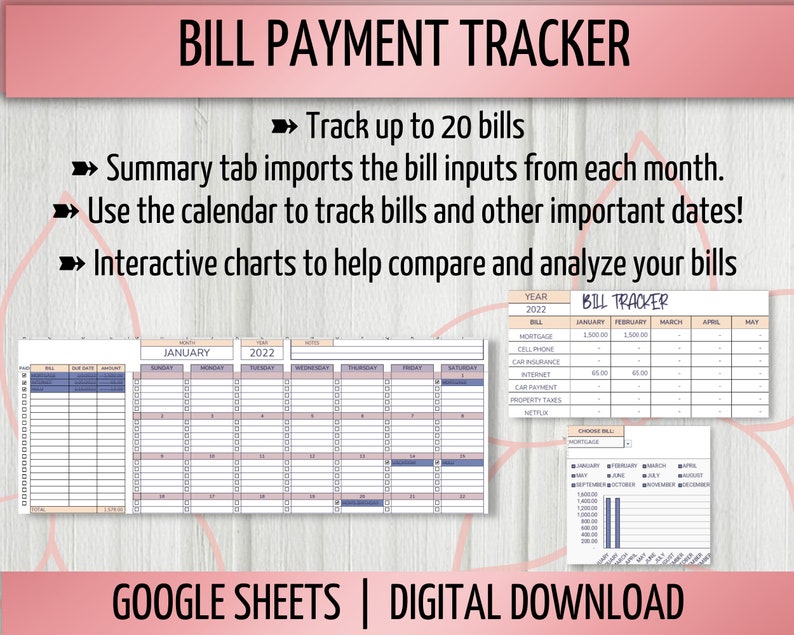 Monthly Budget with Debt Payment Tracker Spreadsheet Bundle, Monthly Bill Tracker, Savings Fund Tracker, Google Sheets Spreadsheet image 8