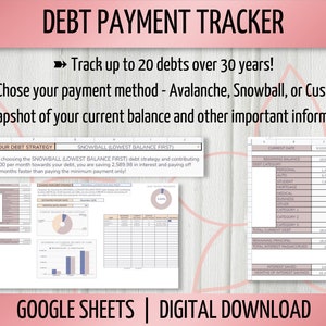 Monthly Budget with Debt Payment Tracker Spreadsheet Bundle, Monthly Bill Tracker, Savings Fund Tracker, Google Sheets Spreadsheet image 5