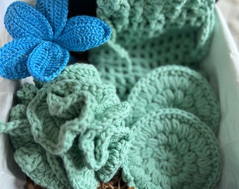 Crochet Spa Set | Sage Green |Handmade |Eco-friendly | Sustainable