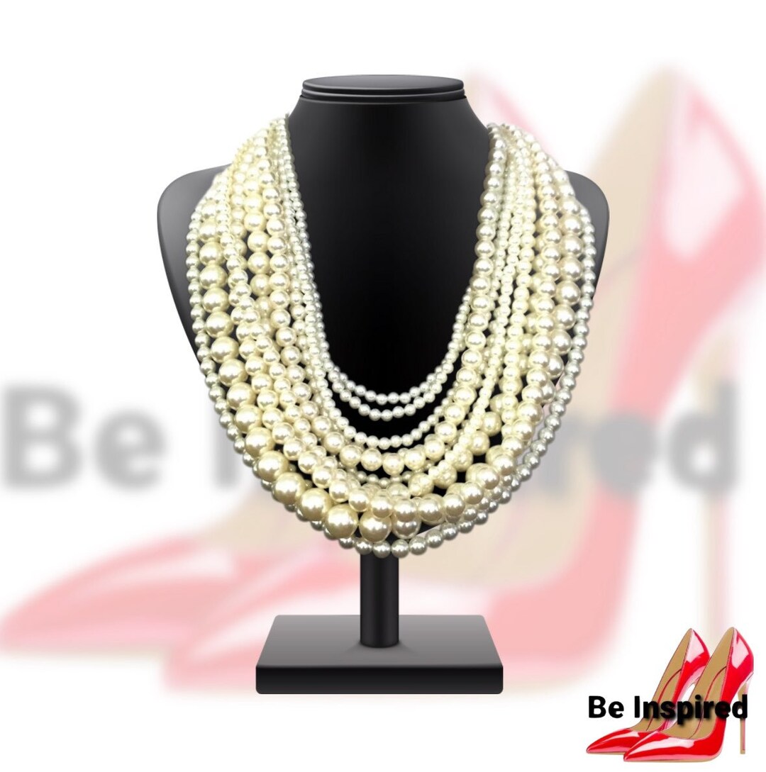 Multi-layer Heart Tassel Pearl Star Pendant Necklace