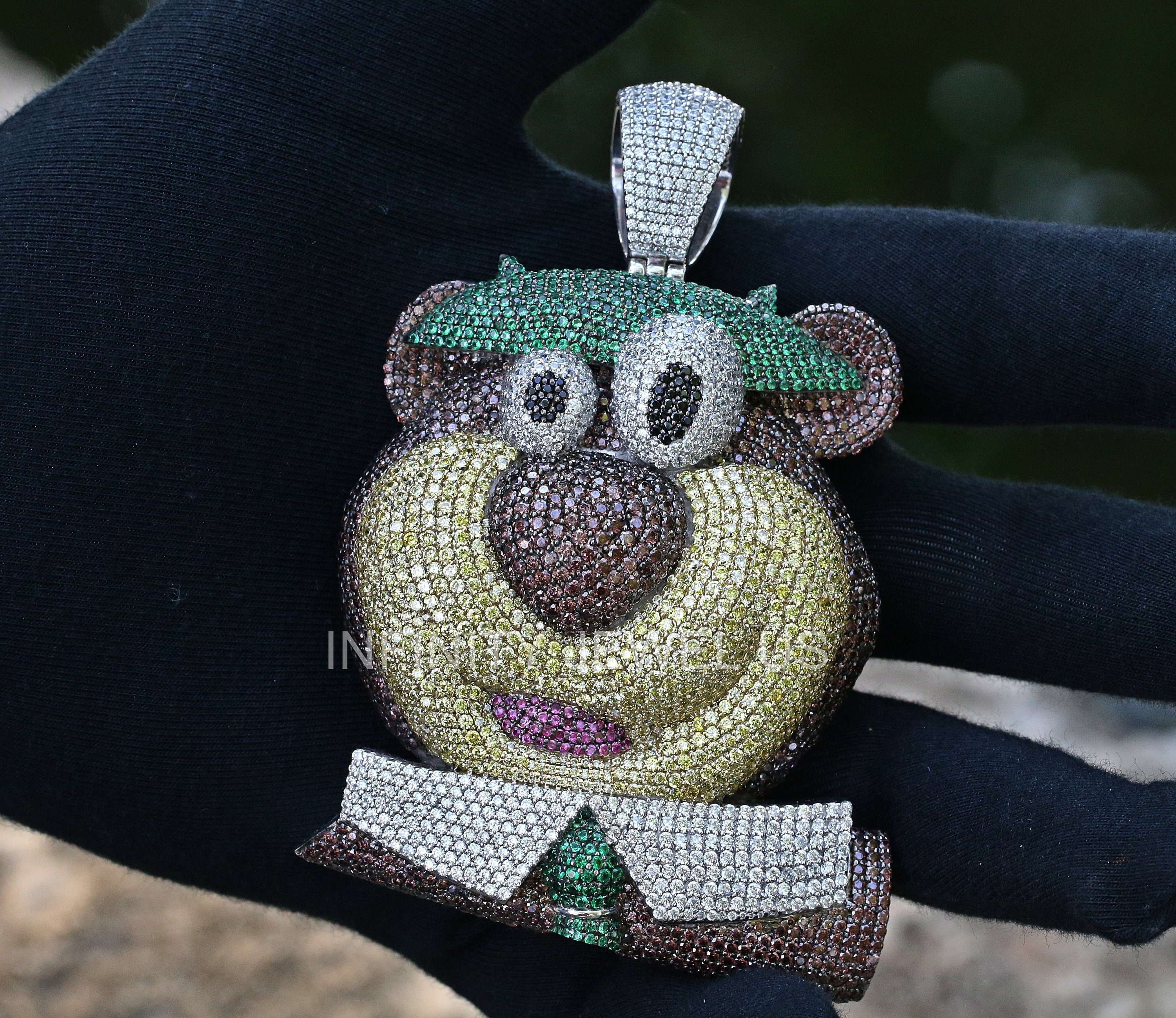 Iced out teddy bear pendant deals