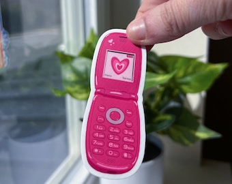 Y2K Pink Flip Phone Sticker | Y2K aesthetic stickers | Y2K sticker | Girly Stickers | laptop stickers| water bottle stickers | 2000s