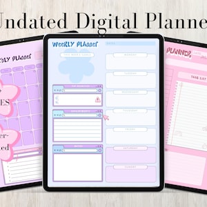 Girly Daily Planner | Weekly Planner | Monthly Planner | Minimal Life Planner | Goodnotes Planner | Digital Planner iPad Planner Y2K