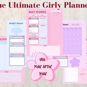 Girly Daily Planner | Weekly Planner | Monthly Planner | Minimal Life ...