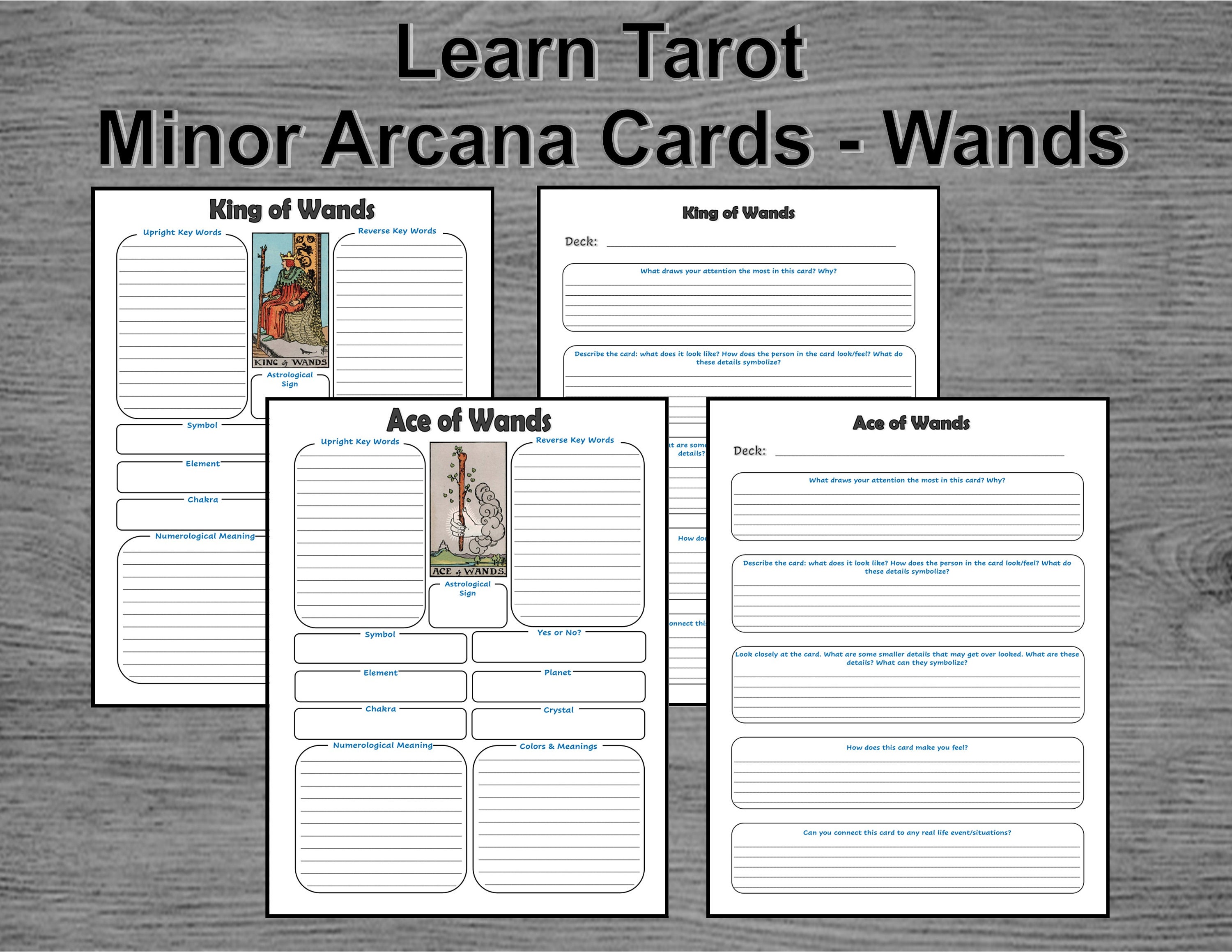 Tarot Card Meanings Tarot Journal : Learn Tarot with Journaling Prompts for  All 9781539052715