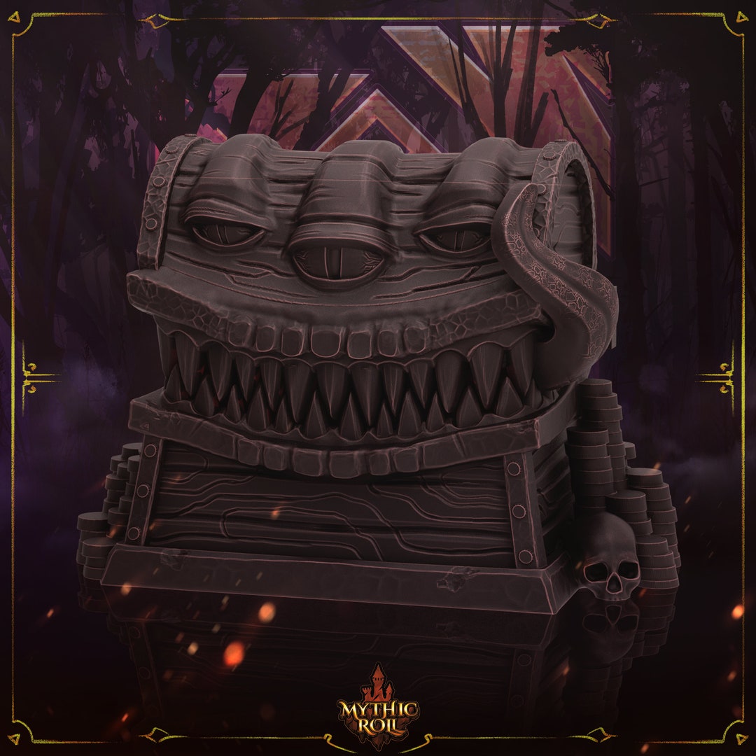 Fearsome Mimic Dice Box Holder, Dice, Dice Box, Dice Tower, Dice