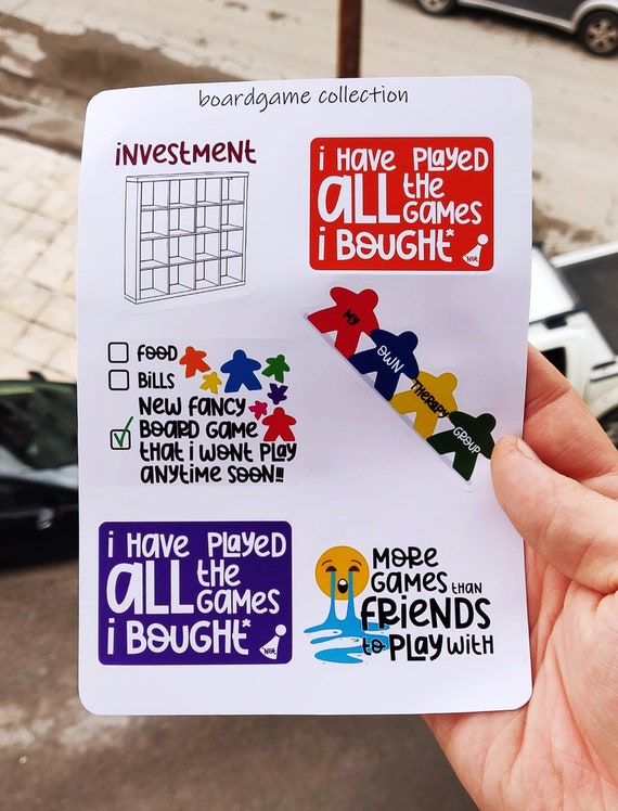 Board Game Sticker Sheet Meeples Board Game Fan Etsy UK