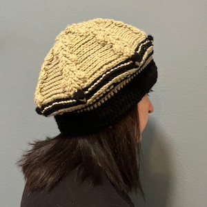 Handmade hat Khaki Black