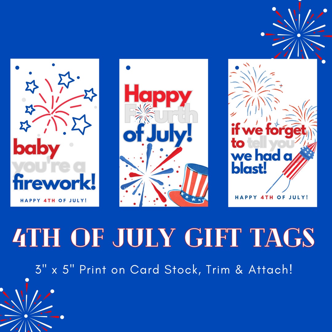 4th of July Gift Tags, Patriotic Party Decor - Etsy