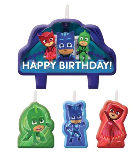 PJ Masks Birthday Candle Set Etsy