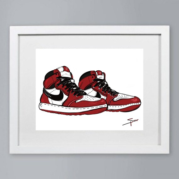 Air Jordan 1 Pre-drawn Canvas Outlined Canvas Sip & Paint DIY Paint Party  Paint Night 