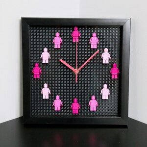 Custom Wall Clock For Kids, Mini figures Clock, Baby Shower Gift, Baby girl Gift, Wall Decor, Clock For Playroom Nursery Bedrooms