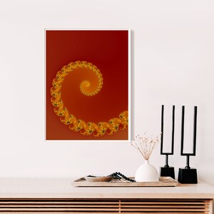 Wall Art Print, Golden Brown Fractal Artwork, Digital Print, Printable Poster, Wall Art Decor, Digital Download