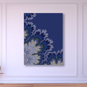 Wall Art Print, Blue Silver Fractal Wall Art Digital Print, Printable Poster, Wall Art Decor, Digital Download