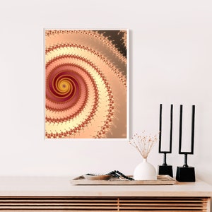 Wall Art Print, Golden Fractal Wall Art Digital Print, Printable Poster, Wall Art Decor, Digital Download