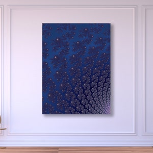 Wall Art Print, Blue Silver Fractal Wall Art Digital Print, Printable Poster, Wall Art Decor, Digital Download