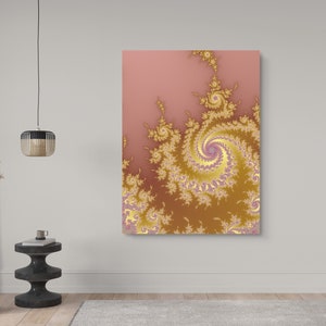 Rose Gold Fractal Artwork Digital Print, Wall Art Print, Printable Poster, Wall Art Decor, Digital Download