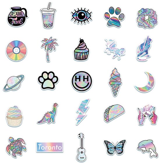 Bulk Roll Hambly Holographic Heart Stickers, 100 Repeats (8 Design Options)