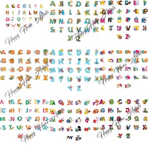 47 modèles d'alphabet animal Bundle, lettre animale, décor de pépinière de douche de bébé, graphiques d'anniversaire, graphiques d'art de clip de douche de bébé, image 2