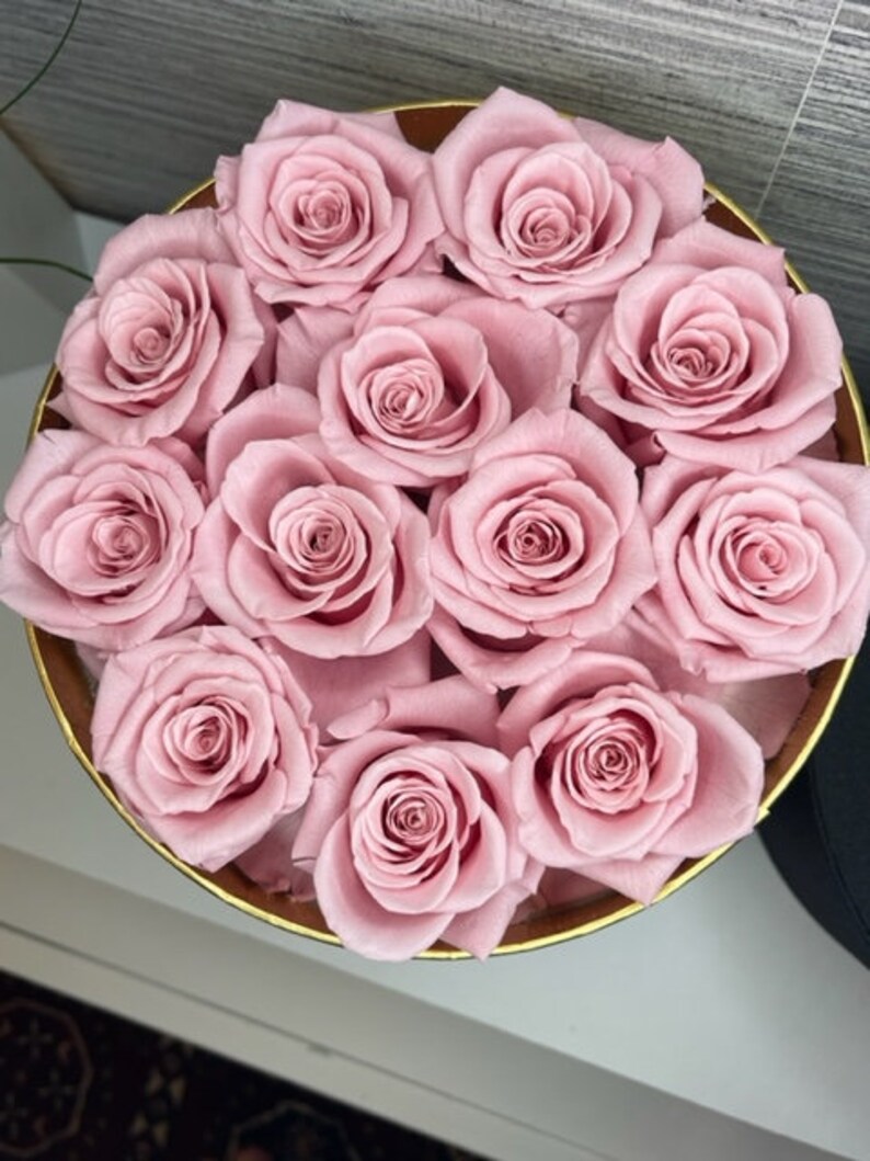 Eternal Roses for Her Preserved Roses in Round Box unique Anniversary
