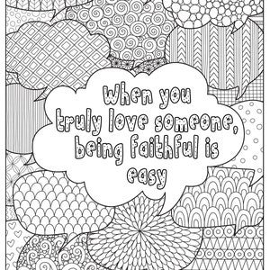 Desenhos para colorir de citações de amor para adultos. Downloads digitais Zentangle. Desenhos para colorir de provérbios de amor. Folhas Para Colorir Para Adultos PNGs