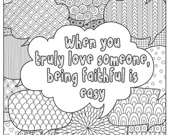 Desenhos para colorir de citações de amor para adultos. Downloads digitais Zentangle. Desenhos para colorir de provérbios de amor. Folhas Para Colorir Para Adultos PNGs