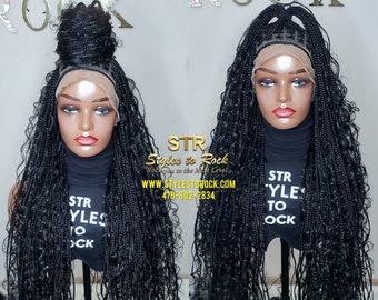 Styles To Rock: Full Lace braids, Black braids, Boho Goddess braids, small Knotless braids, Wigs, box braids, Braided Wig, 613 Blonde braids