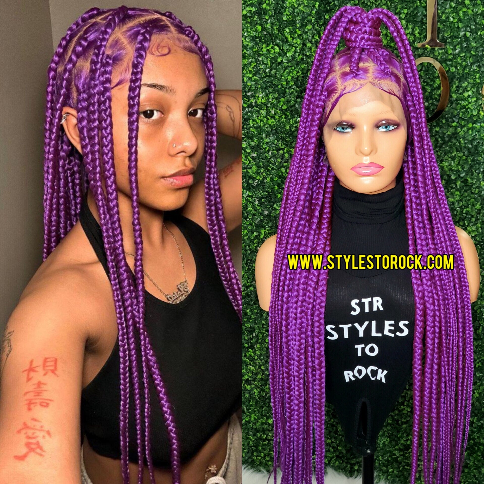Purple online box braids