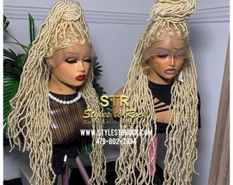 Full Lace Braided Wig: 613 Blonde Knotless Boho Braids
