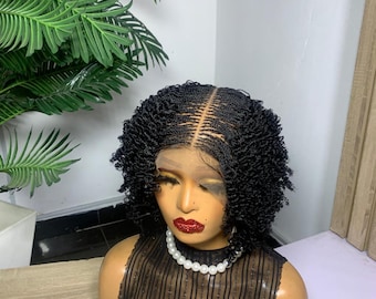 Black Braided Wig: Knotless Cornrow Braids, Full Lace (18-20 Inches)