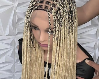 613 Blonde Full Lace Braided Wig, Knotless Box Braids (30-36 Inch)