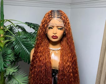 613 Blonde Braided Wig: 30 Inch Full Lace Boho Goddess Braids