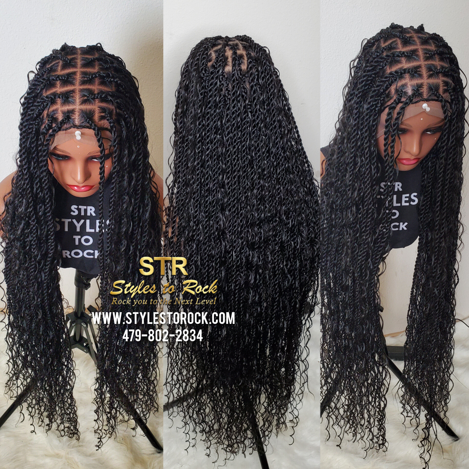 Styles To Rock Full Lace braid, Black braid, Boho Goddess braid, small Knotless braid, Wigs, box braids, Braided Wig, island twist braid