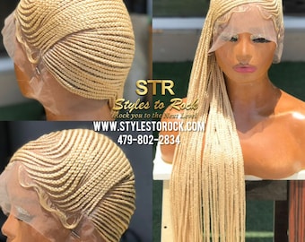 Ready To Ship Full Lace 613 Blonde braids Boho braids Goddess braids small Knotless Braided Wig HD box braids cornrow braids trending braids