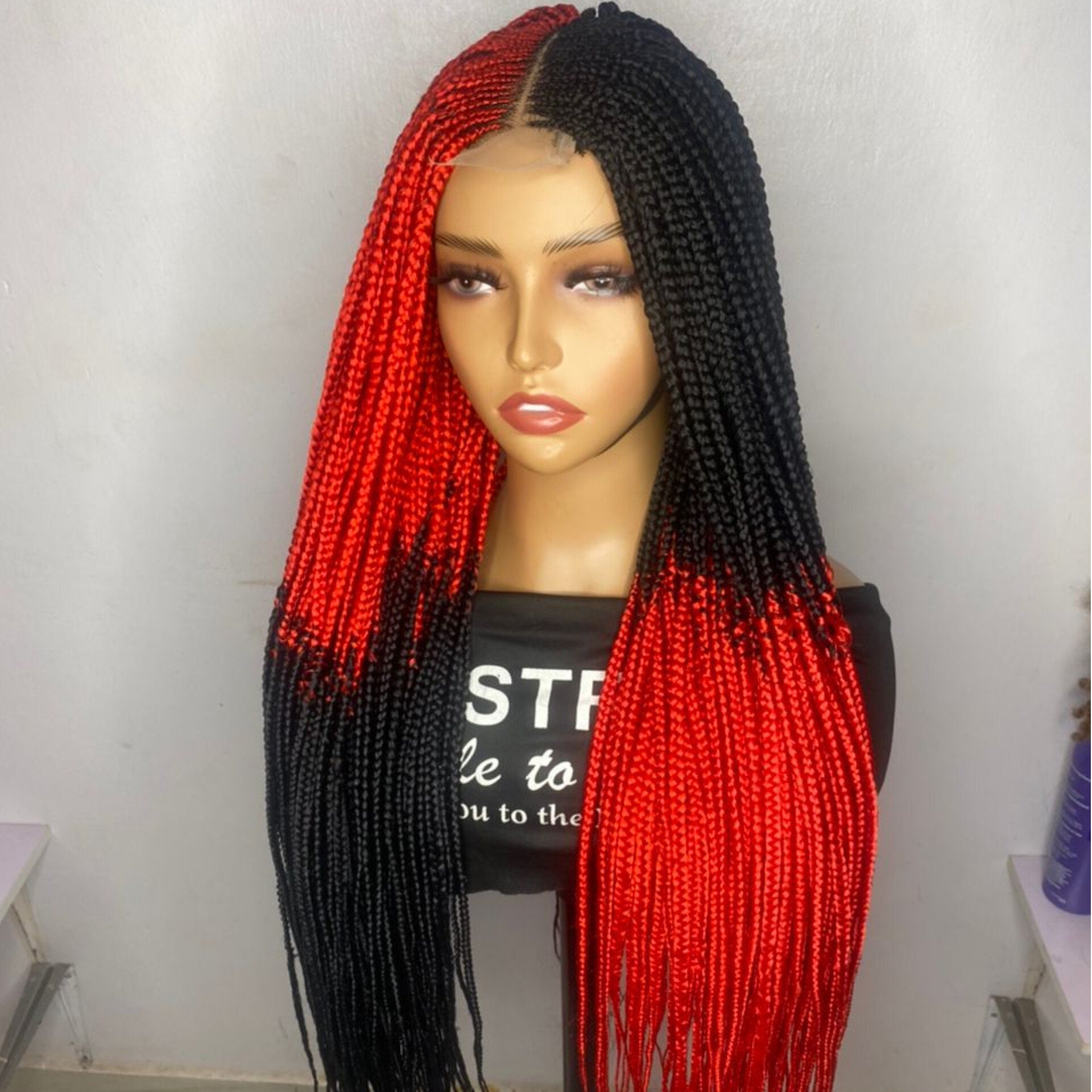 Lovely Girly Braids in Black-Red's Code & Price - RblxTrade