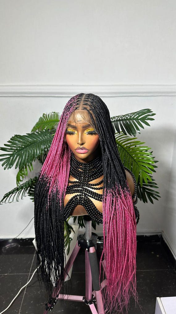 Box braids full lace wig-ombré Amazon.com : Style Icon 42 Inches 360-Full Lace Micro Box  main image 2