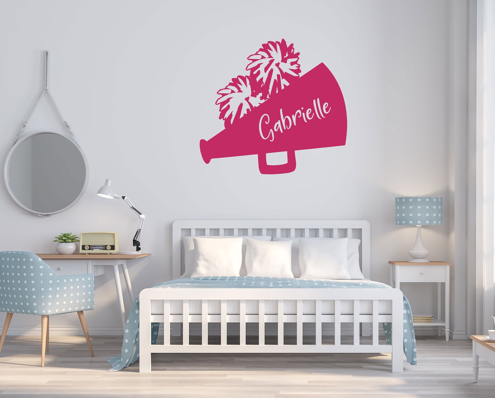 Personalized Cheer Megaphone With Name Vinyl Wall Decal for Etsy