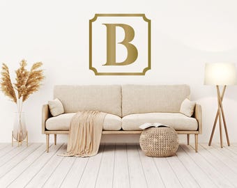 Custom Vinyl Wall Decal: Monogram Initial, Removable Home Decor