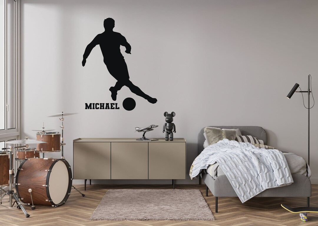 Personalized Soccer Player Vinyl Wall Decal: Custom Name Sticker - Etsy
