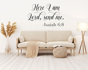 Isaiah 6:8 Bible Verse Vinyl Wall Decal - Religious Home Decor