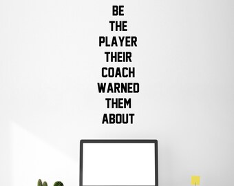 Sports Quote Vinyl Wall Decal: Athlete&#39;s Home Gym Decor