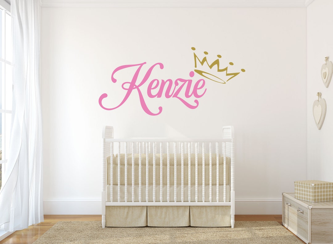 Personalized Name Vinyl Wall Decal: Princess Crown Nursery Decor - Etsy