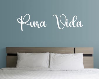 Pura Vida Vinyl Wall Decal: Costa Rican Home Decor Quote