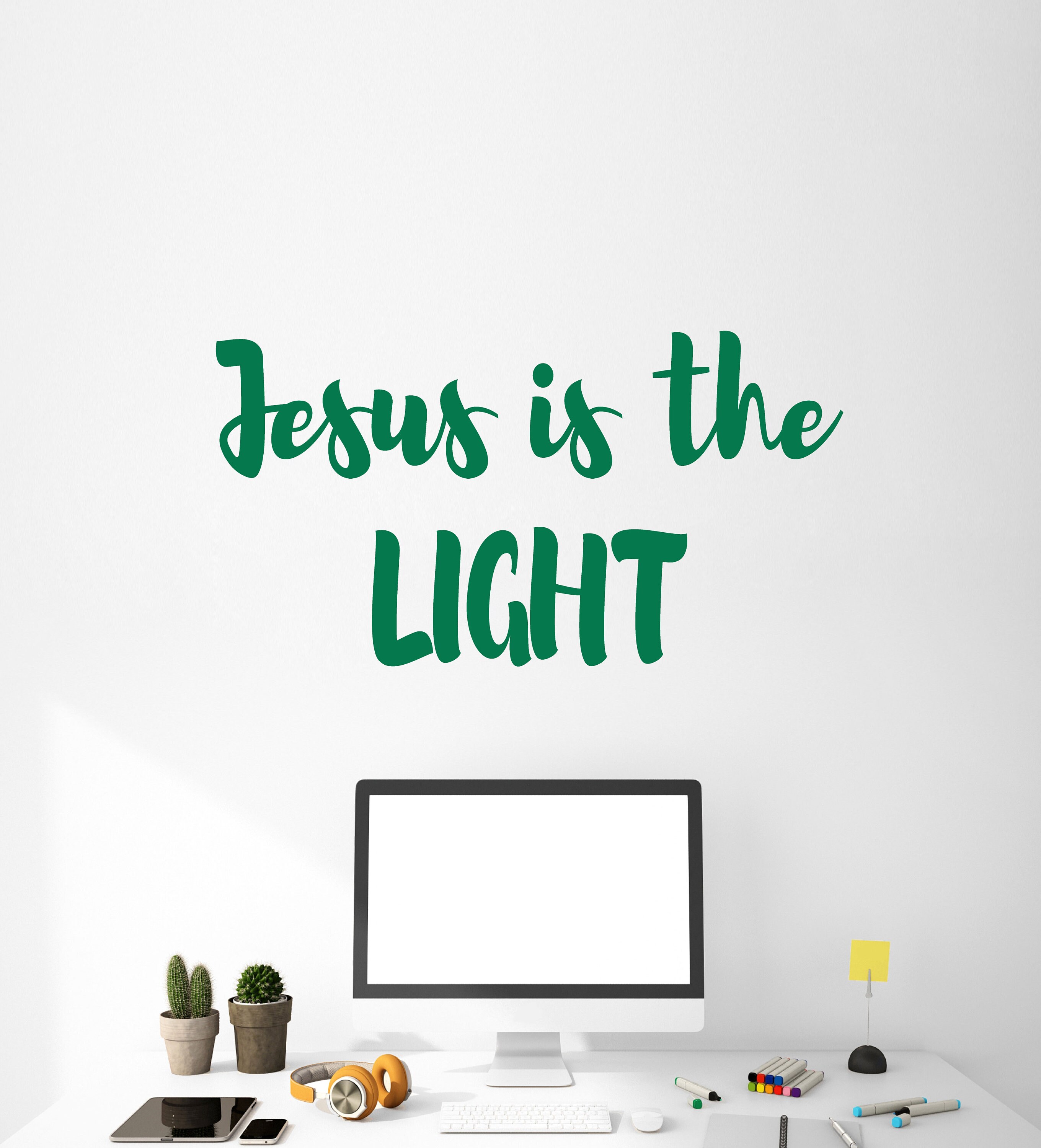 Christian Vinyl Wall Decal Jesus is the Light John 1 45 Etsy