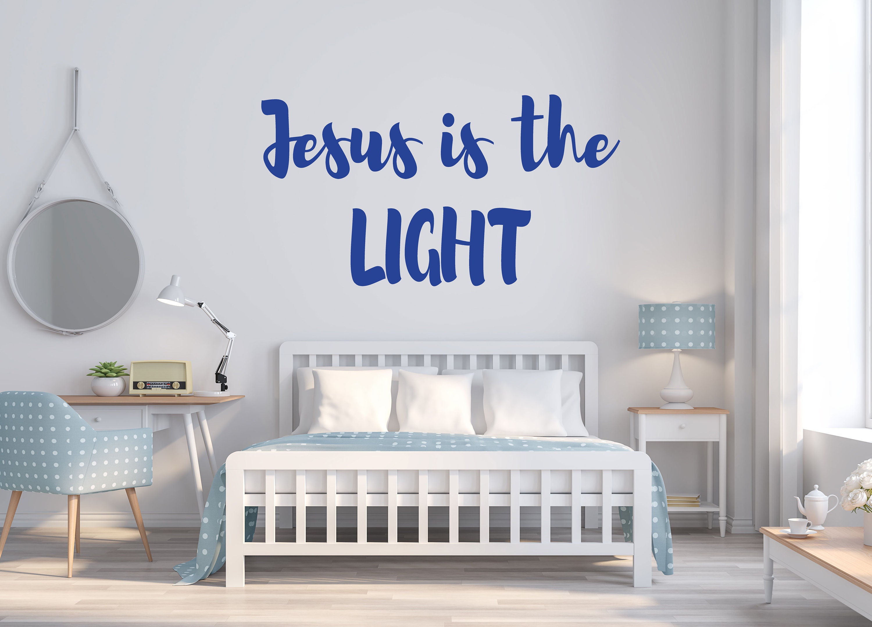 Christian Vinyl Wall Decal Jesus is the Light John 1 45 Etsy