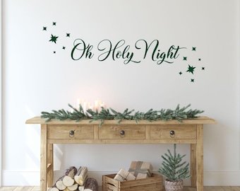 Oh Holy Night Vinyl Wall Decal: Christmas Home Decor Sticker