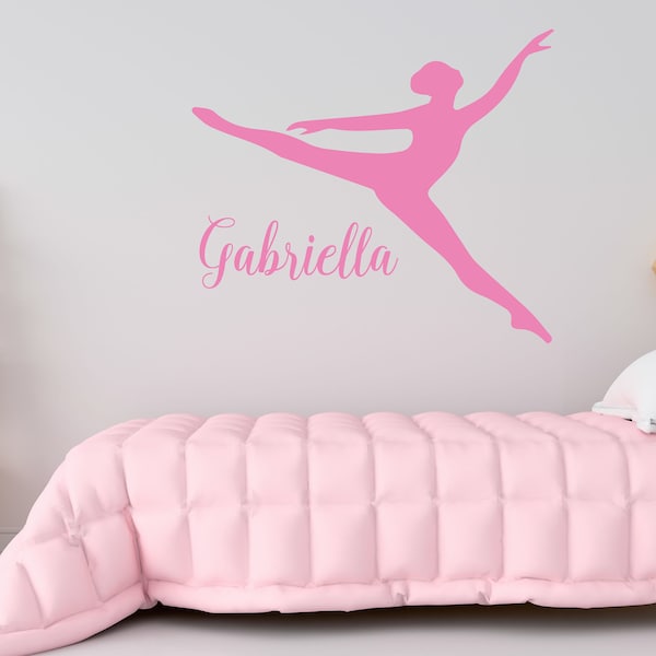 Personalized Ballerina Vinyl Wall Decal With Name - Home Decor For Girl's Bedroom, Dance Studio, or Game Room - Removable Sticker