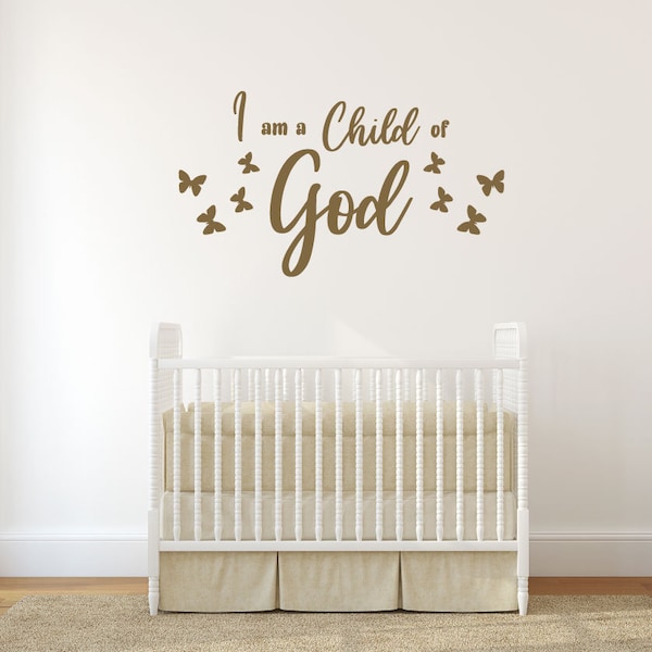 Child of God Vinyl Wall Decal: Christian Nursery Decor